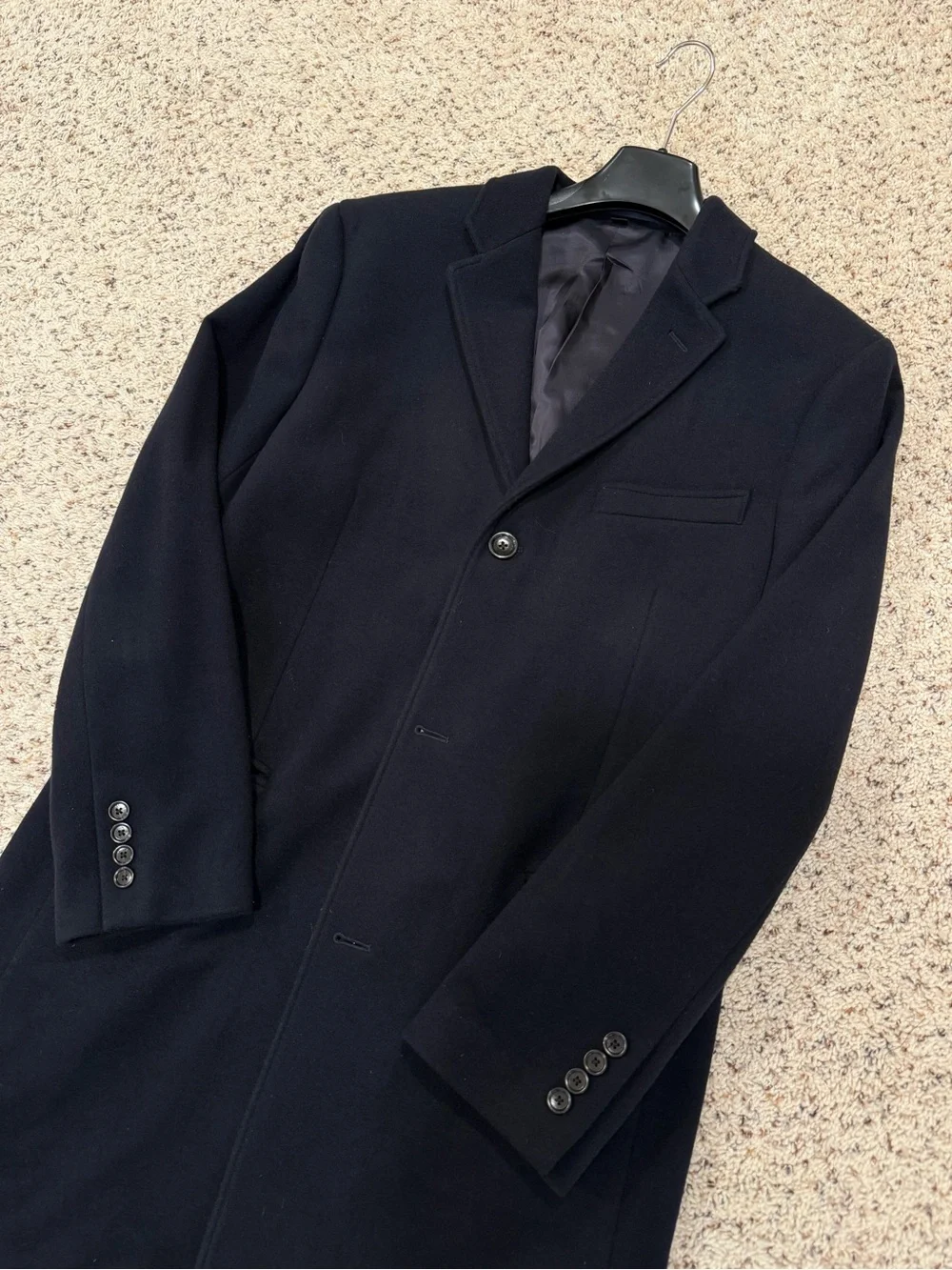 J. Crew Ludlow Black Wool Cashmere Mens Dress Coat